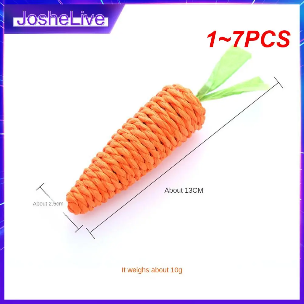 1~7PCS Carrot Paper Rope Chew Cat Toys 1