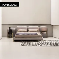 Lit en velours moderne et simple, grand lit de 1.8m, chambre principale, lit double 3