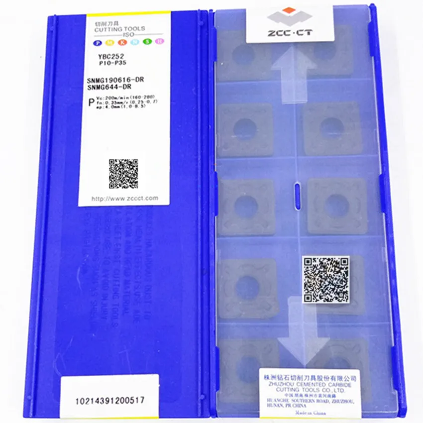 SNMG190612-DR YBC252/SNMG190616-DR YBC252/SNMG190624-DR YBC252 SNMG643 SNMG644 SNMG646 ZCC.CT CNC 카바이드 인서트 10 개/상자