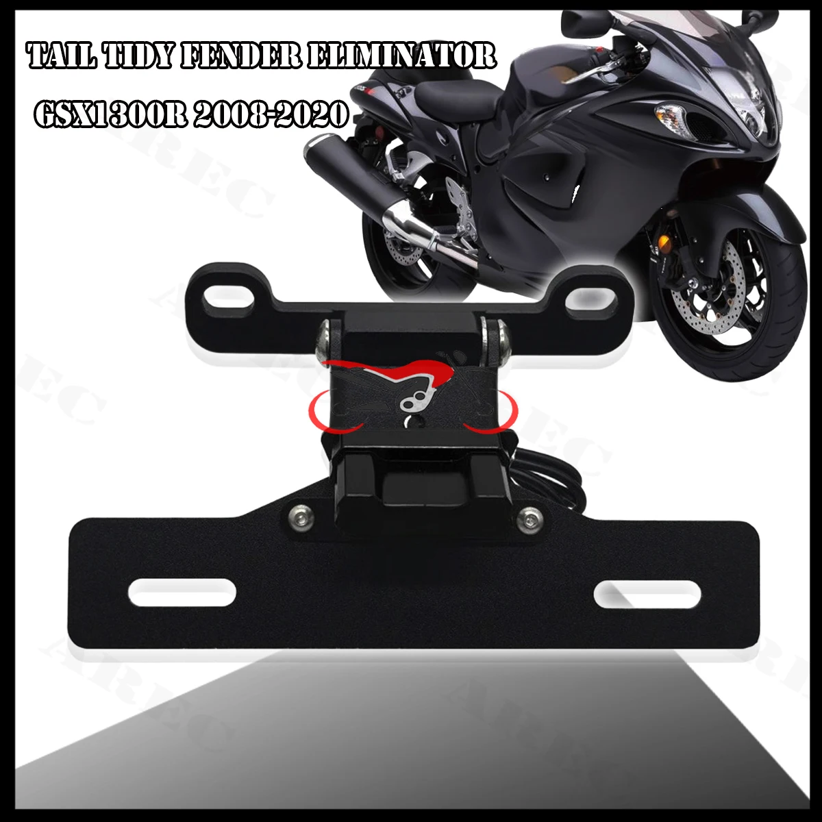 후면 테일 티데이 펜더 제거기 LED 라이트 번호판 홀더 브래킷 스즈키 하야부사 GSX1300R 2008-2020용