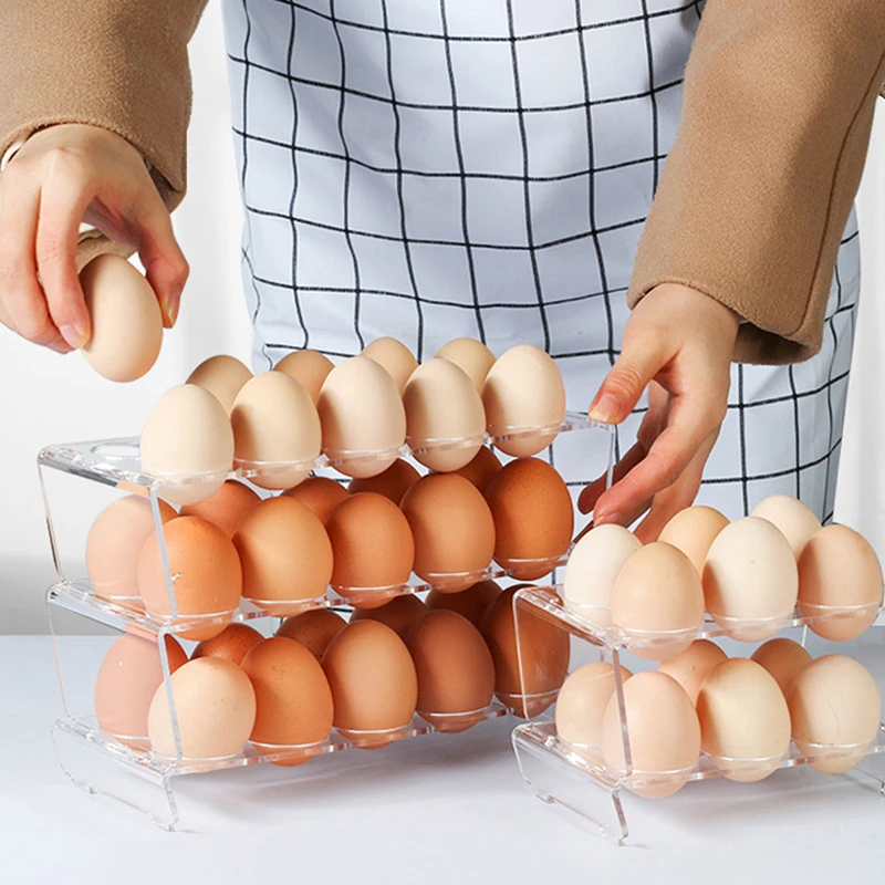 6/10 Holes Egg Storage Container Refrigerator Holder For Fridge Tray Box Platter Case Rack Display Organisers Stackable egg storage box