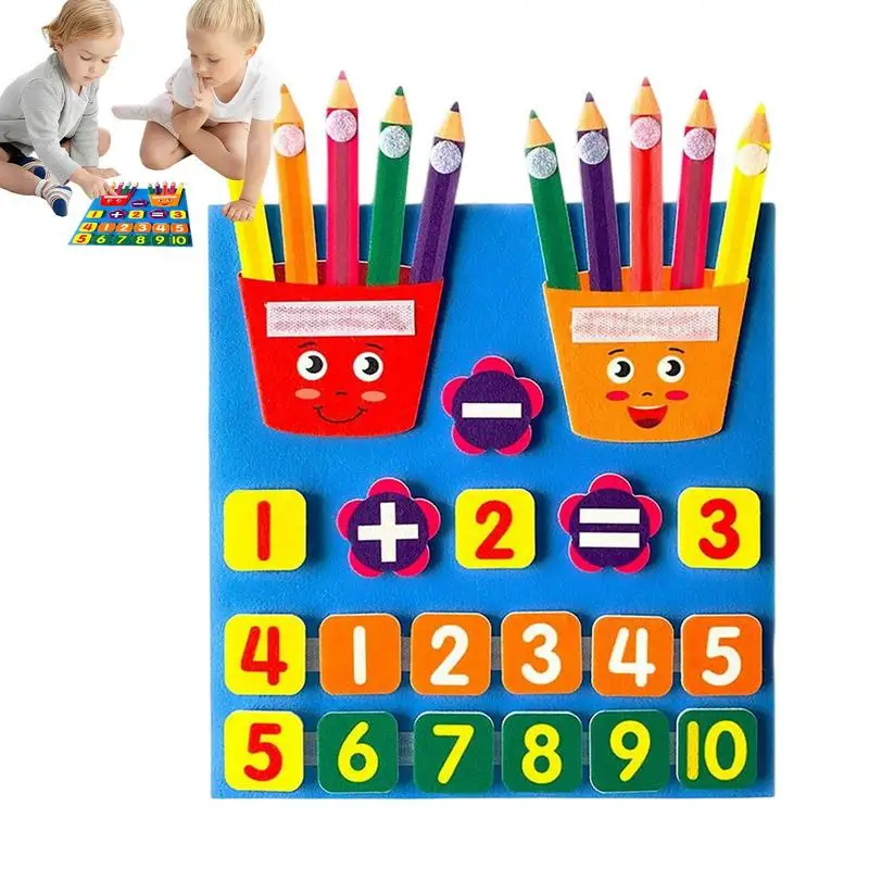 

Felt Board Educational Number Math Calculate Game Toy Mathematics Puzzle Toys Kid Early Learning Counting Pencils Montessori Toy
