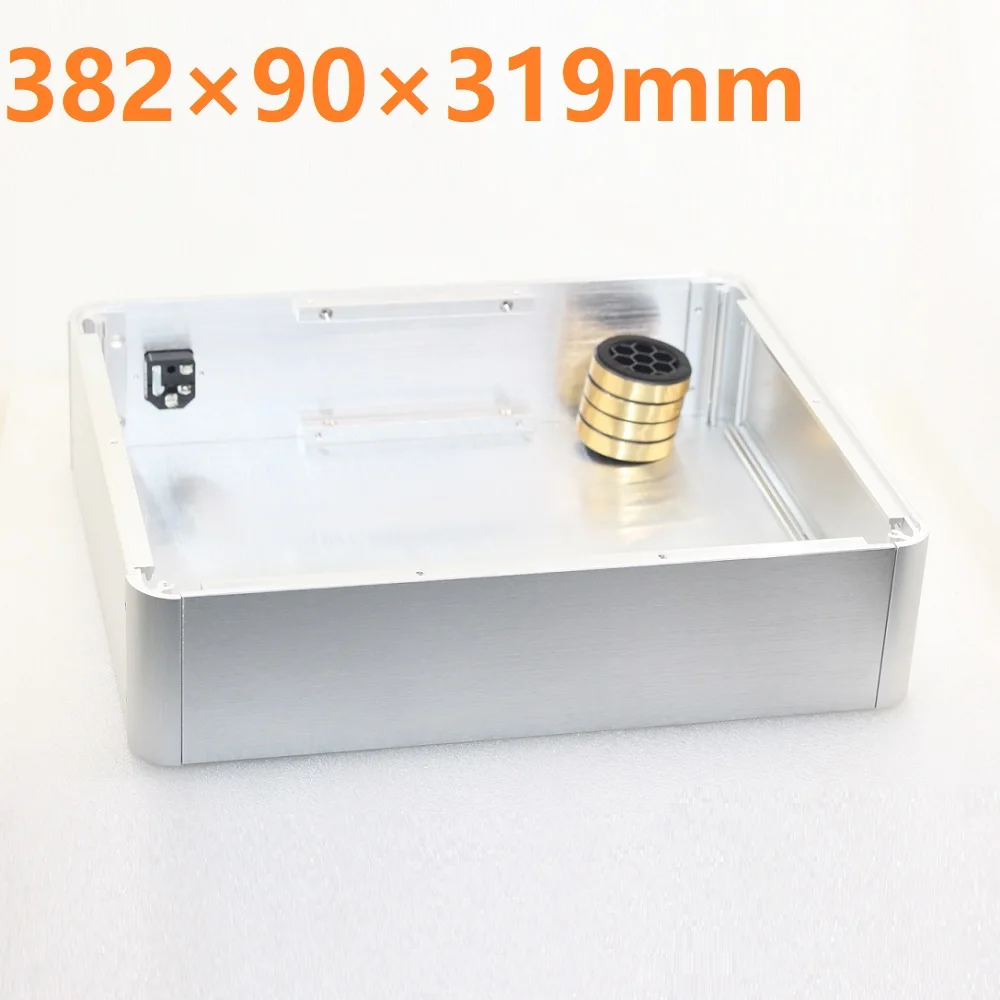 

W382 H90 D319 Curved Design Headphone Chassis Anodized Aluminum Power Amplifier Supply Case DAC Decoder Shell Preamp Hi End Rear