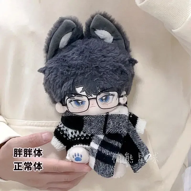 20cm baby clothes in stock with contrasting black and white sweaters, handsome scarves, black framed glasses 2