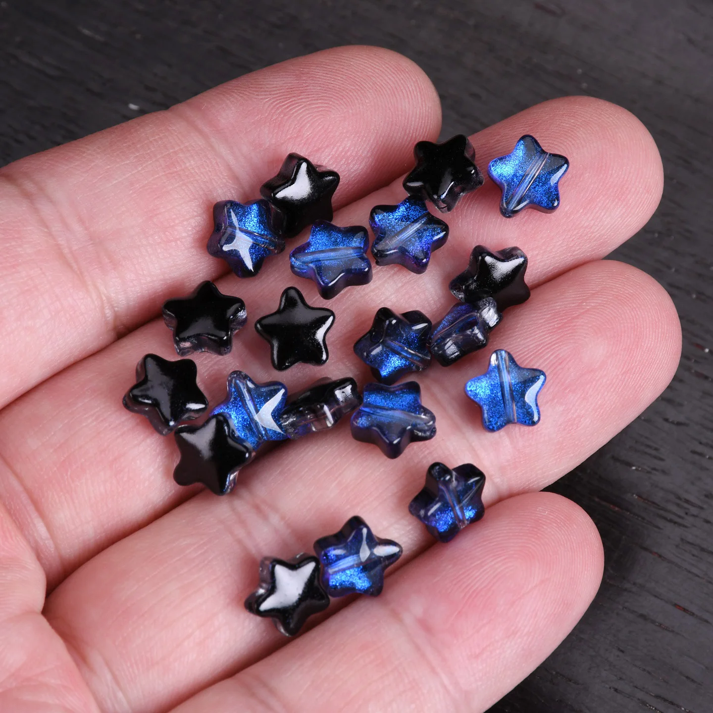 20pcs Colorful Star-Shaped Lampwork Glass Beads for DIY Jewelry and Crafts