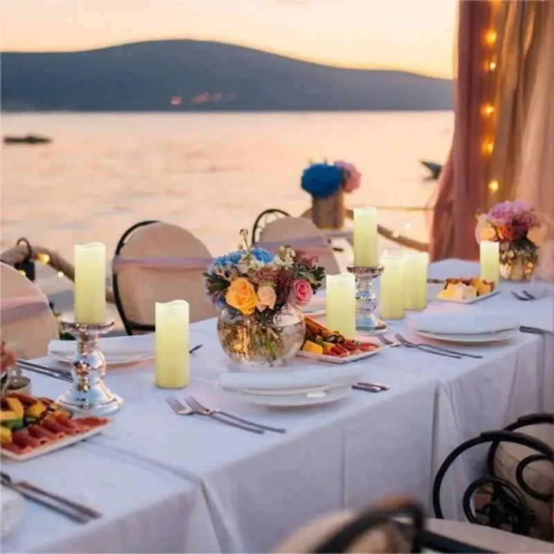 Electronic Candle Lights Simulation Of Plastic Candles Wedding PartyBirthdayDecorations Family OrnamentsDecorations 3-piece set