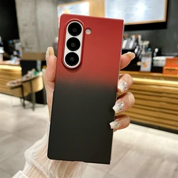 Luxury Gradient Contrast Color Shockproof Phone Case with Protective Bumper for Z Fold 7 (Red Black)