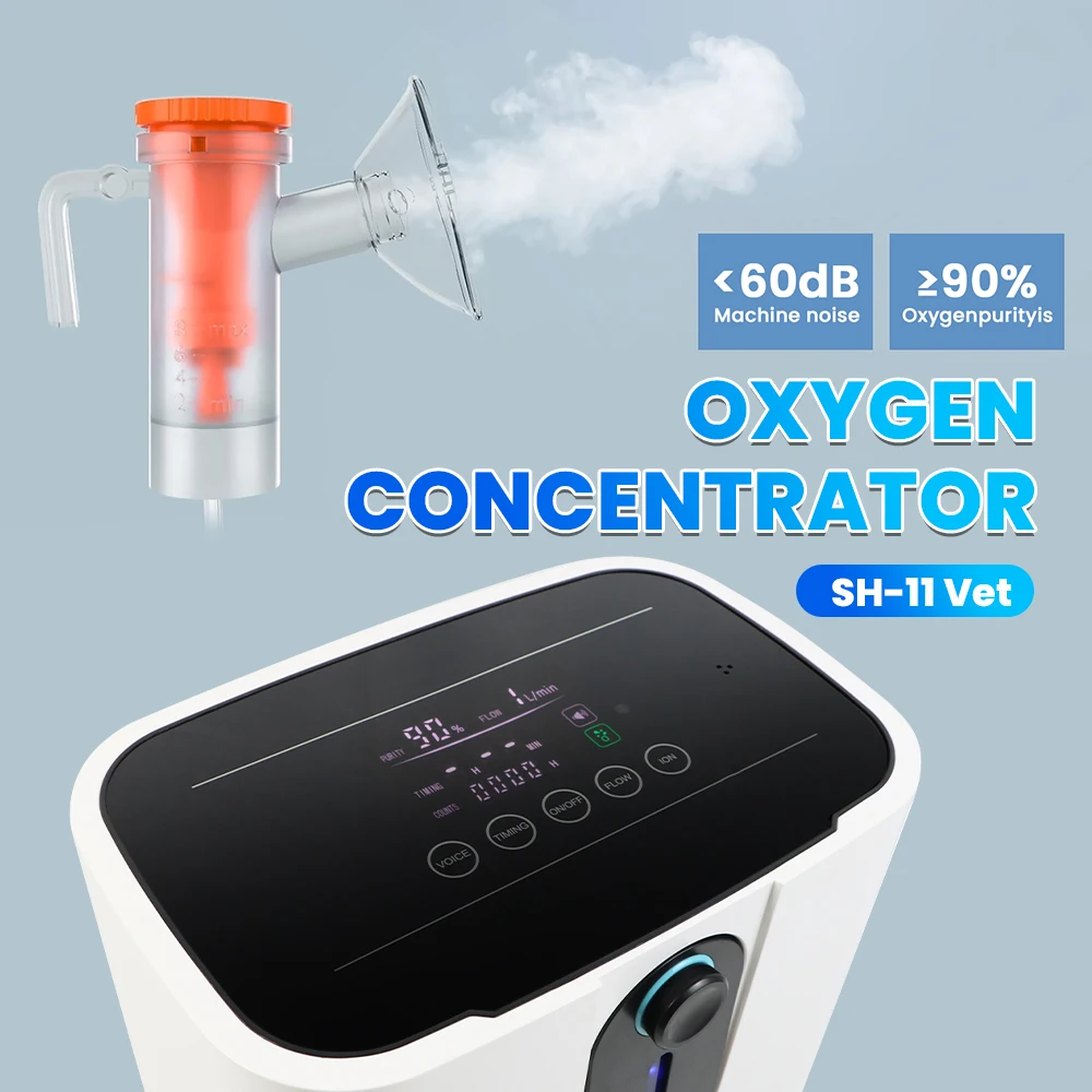 SH-11 Vet Household Veterinary Oxygen Concentrator with 15-Advanced Digital Technology