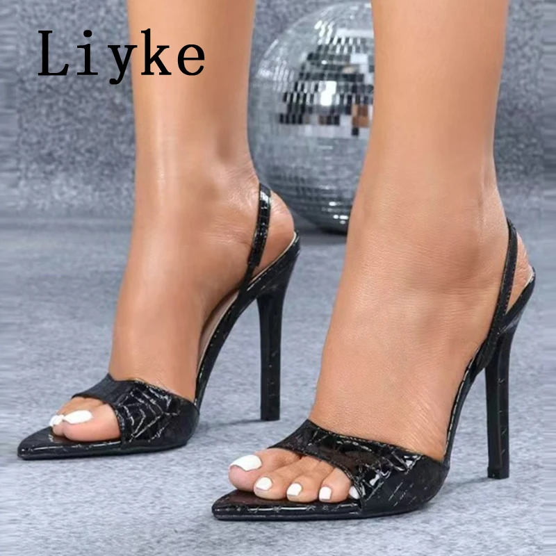 Sexy Slingback Sandals Women Summer Fashion Open Toe Slip On Back Strap Designer High Heels Party Dress Shoes Size 43 women slingback sandals women high heels shoes women dress shoes
