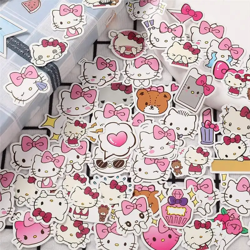 

Стикеры аниме Hello Kitty для девочек, водостойкие милые наклейки для багажа, телефона, ноутбука, 50 шт.