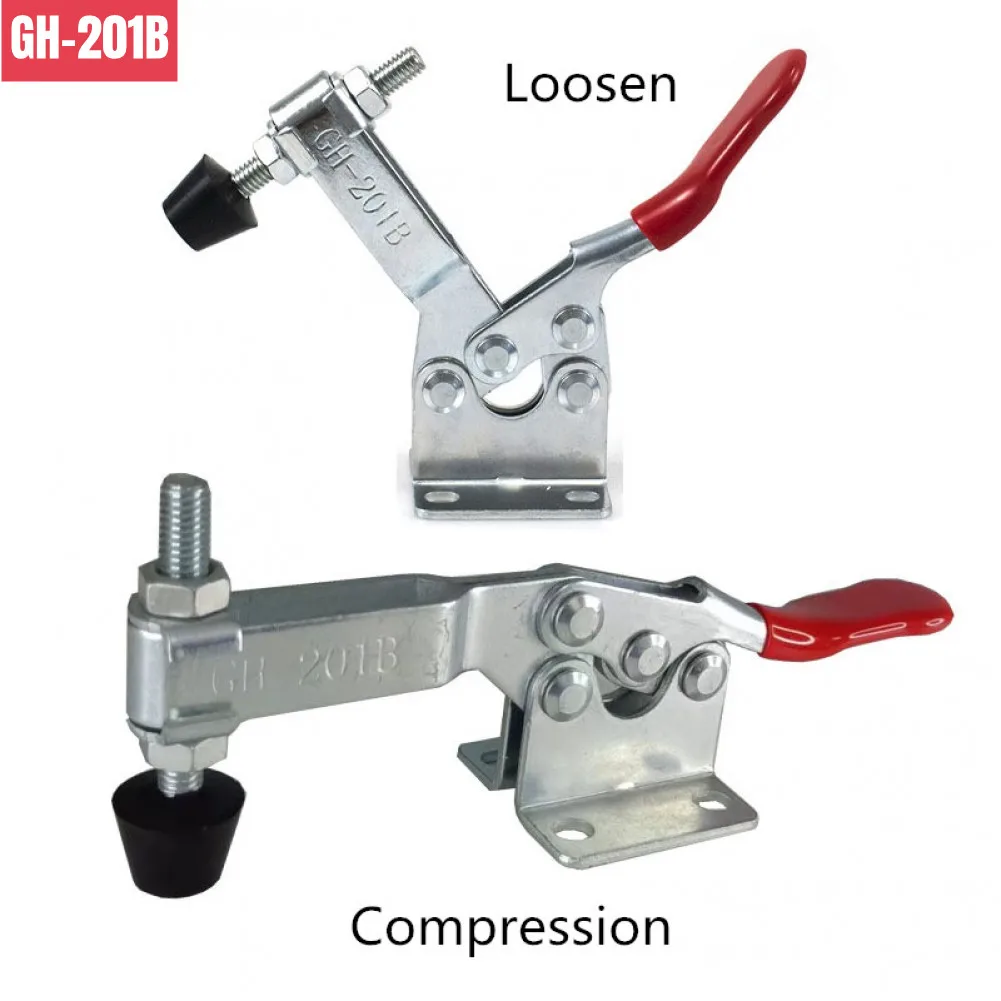 Quick Release Toggle Clamp GH-201A GH-201B GH-301AM 27kg/45kg/90kg Holding Capacity Heavy Duty Horizontal Clamps Pull Latch