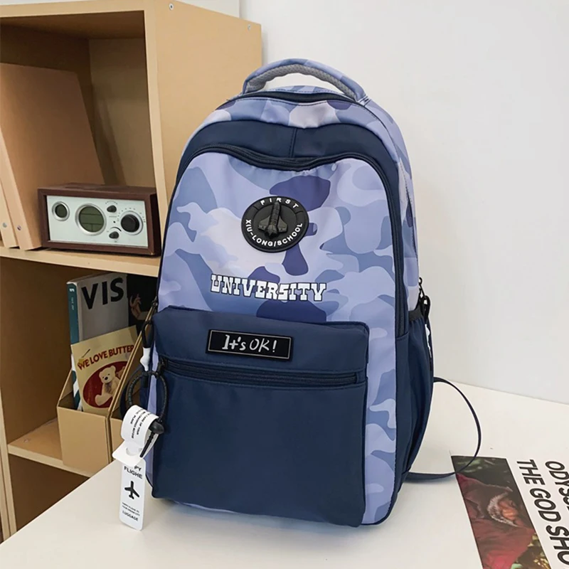 

High School Bag for Teenagers Boys College Student Backpack Men Nylon Campus Leisure Trend Bagpack