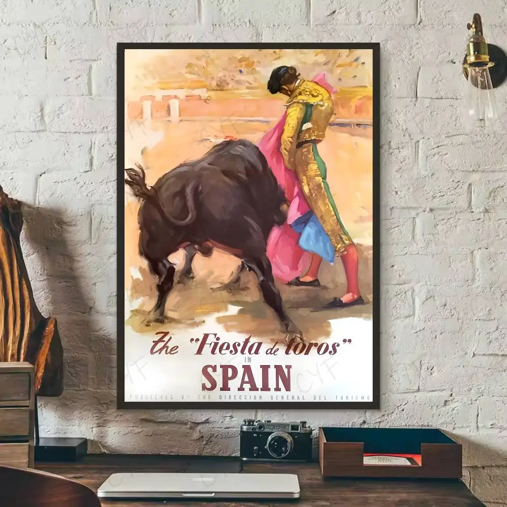 Spanisches Stierkampf-Poster, wasserdicht, Wandkunst-Aufkleber für Bar, Wohnzimmer, Vintage-Raumdekoration, hochwertiger Druck, Geschenk – Detail 7
