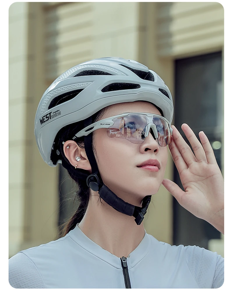 WEST BIKING Photochrome/polarisierte/bunte Fahrrad-Sonnenbrillen-Set, 3-Linsen, austauschbare Fahrradbrille, TR90-Rennradbrille – Detail 18