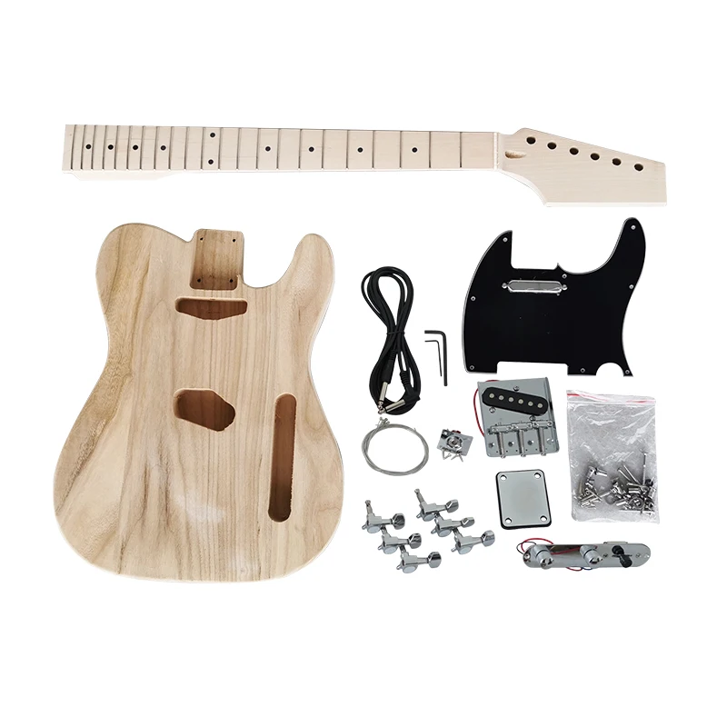 Solid Wood Tele Style Diy Electric Guitar Kit Acoustic Electric Guitar Headless Electric Guitar TL Unfinished
