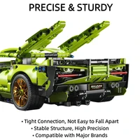 1:14 RC MOC Technical Racing Car Building Blocks with Electronic Motor, 1280PCS Interconnecting Blocks DIY Model Car Constructio 4
