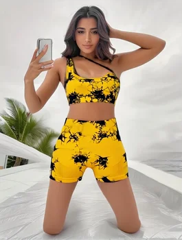 Women’s Yellow Tie-Dye Sports Set 1