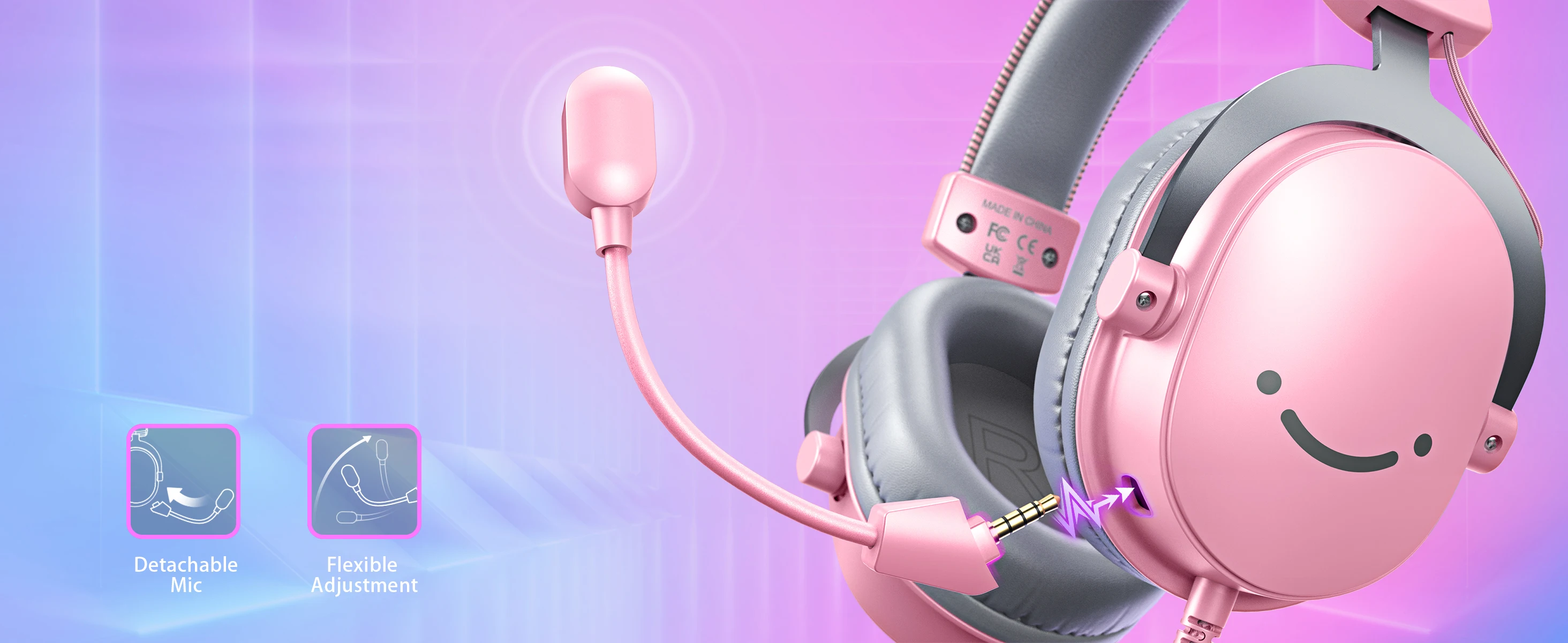 FIFINE USB/3.5mm Gaming Headset with 7.1 Surround Sound/MIC/Line-control,Over-ear Headphone for PC PS4/5 Moblie-Ampligame H9P