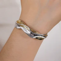 017159 Fashion Womens Bangle Two Tone Color Bangle For Women Jewelry Girls Party Dress Suit Jewellery  Accessories 1