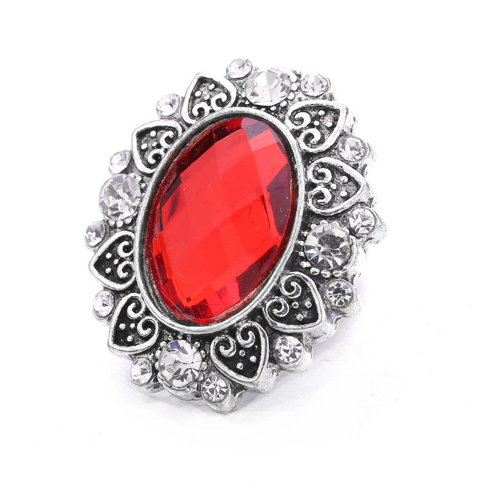 20pcs High Quality Rhinestone Heart Flower 18mm Metal Snap Buttons DIY Charms Button Jewelry