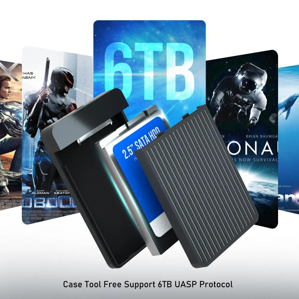 ϵ ̺ Ŭ  ϵ ũ ڽ, SSD SATA-USB C Ÿ ̺,  , 6TB ϵ ũ ڽ, 2.5 ġ ̽