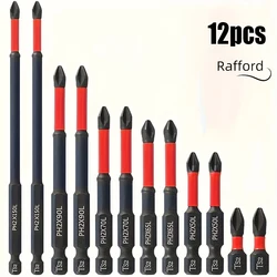 Enhanced Magnetic Non - Slip Drill Bit Set - S2 Steel, Crosshead & Impact Design, Versatile for Electric & Hand Drivers, Available in Various Quantities (12 Pcs)