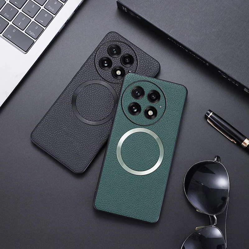 Magnetic PU Leather Lichee Pattern Ultra-Thin Anti-Slip Phone Case