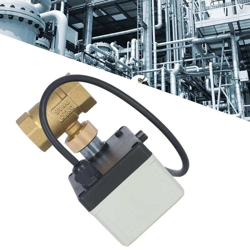 Brass Motorized Ball Valve 3-Wire Two Control Electric Actuator AC220V 3 Ways /2 Way DN15-DN40 with Manual Switch