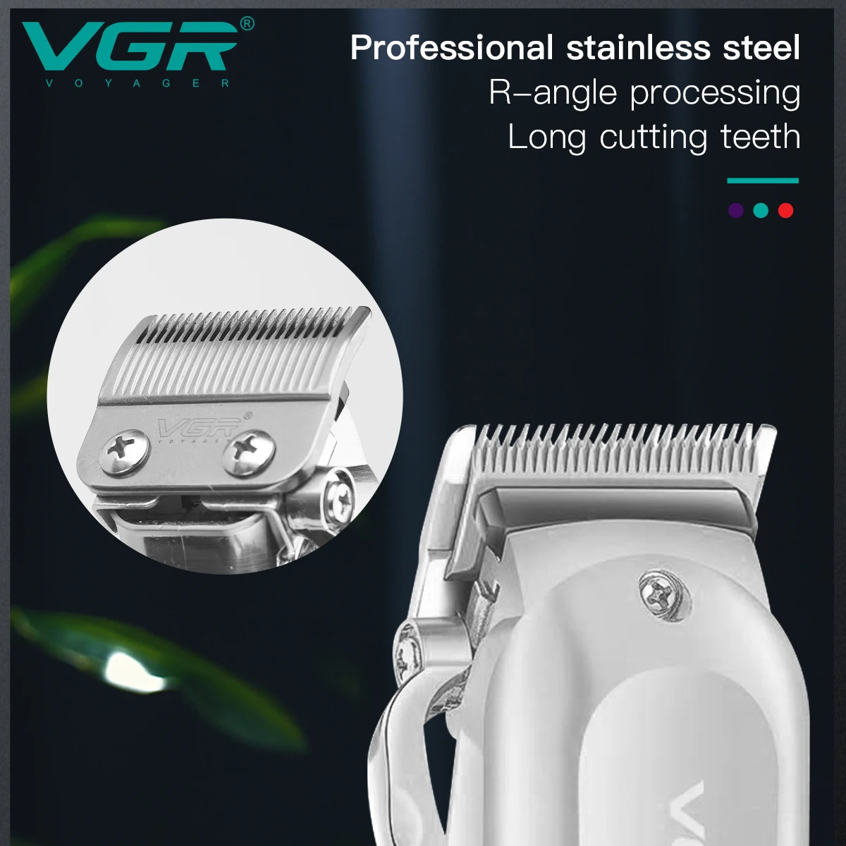 VGR 전문 헤어 트리머, 조절식 이발 기계, 무선 클리퍼, 충전식 이발 트리머, 남성용 V-278