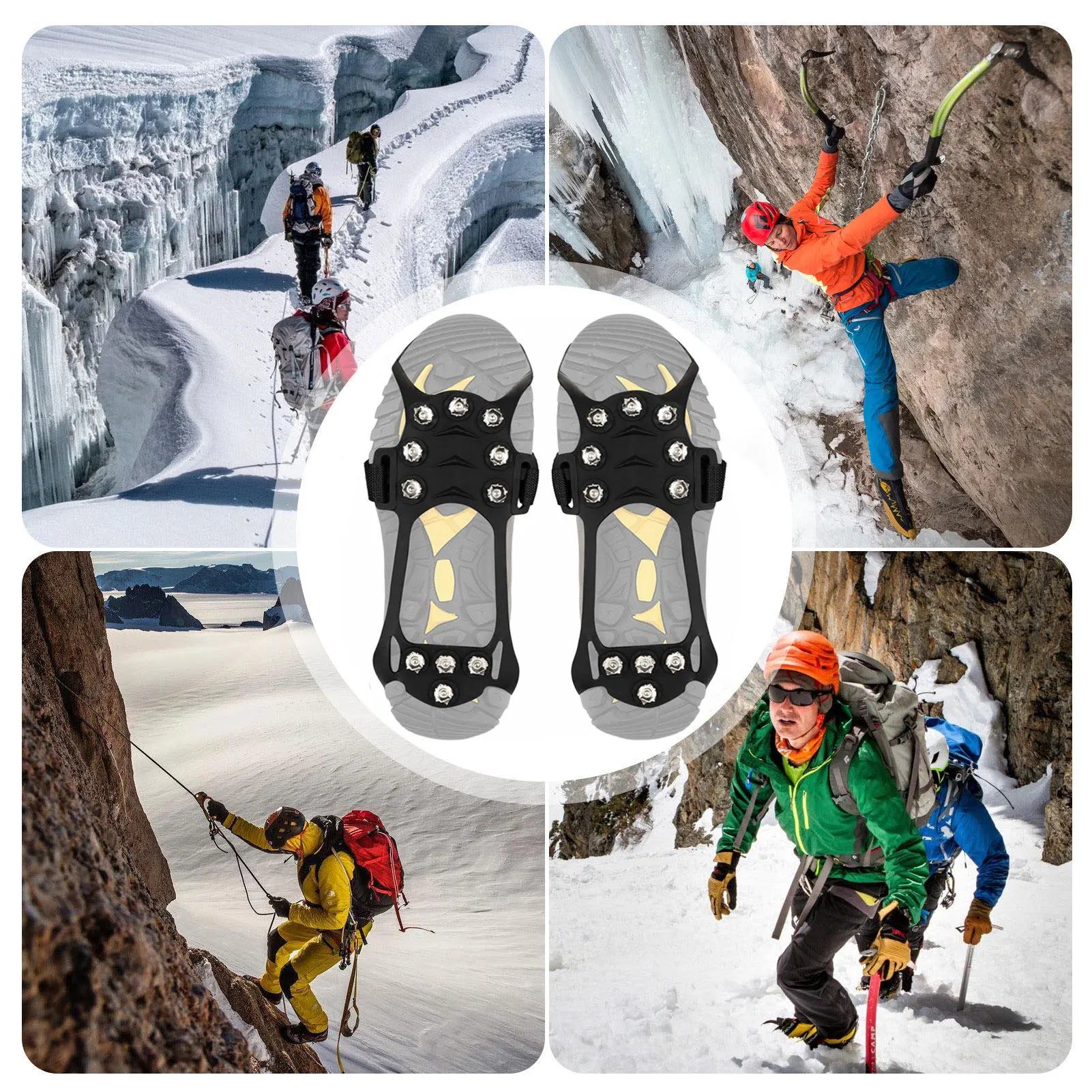 

Ice Cleats - 11 Tooth Non-slip Crampons | Silicone Climbing Non-slip Shoe Grip | Outdoor Crampons Sh
