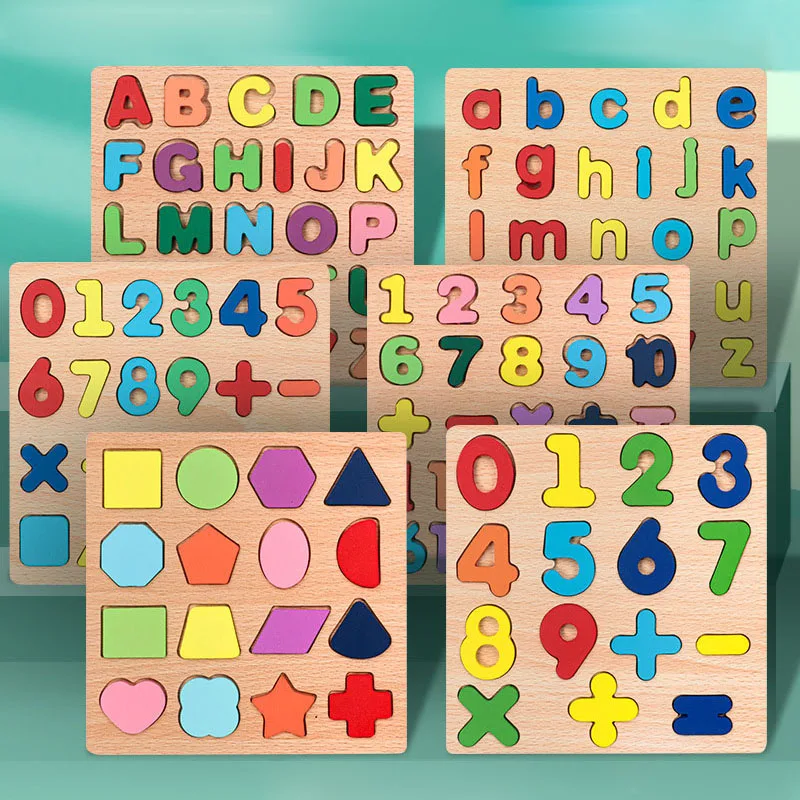 

Alphabet Blocks Puzzle Wooden ABC Educational Puzzle Toy Board Jigsaw Puzzle Wooden Blocks Shape Numble Toys