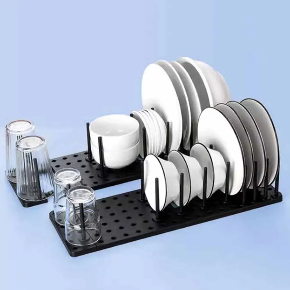 Kitchen Organizer Removable Dish Drying Rack Telescopic Plate Bowl Pot Lid Stand Storage Drawer Adjustable Holder Drain Shelf 6