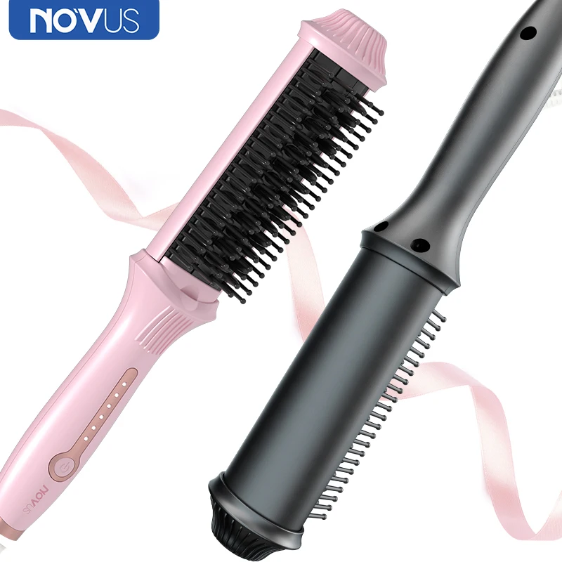 

NOVUS Hair Straightener Brush Negative Ion 30s Fast Heating Multifunctional Anti-Scalding Styling Tool Straightening Brush