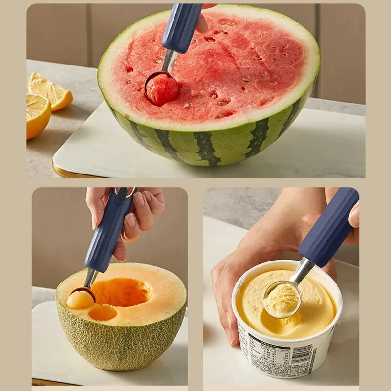 Stainless Steel Melon Baller Ice Cream Scoop Watermelon Balls Sweet Melon Balls Making Kitchen Fruit Tool 1pc melon scoop melon baller