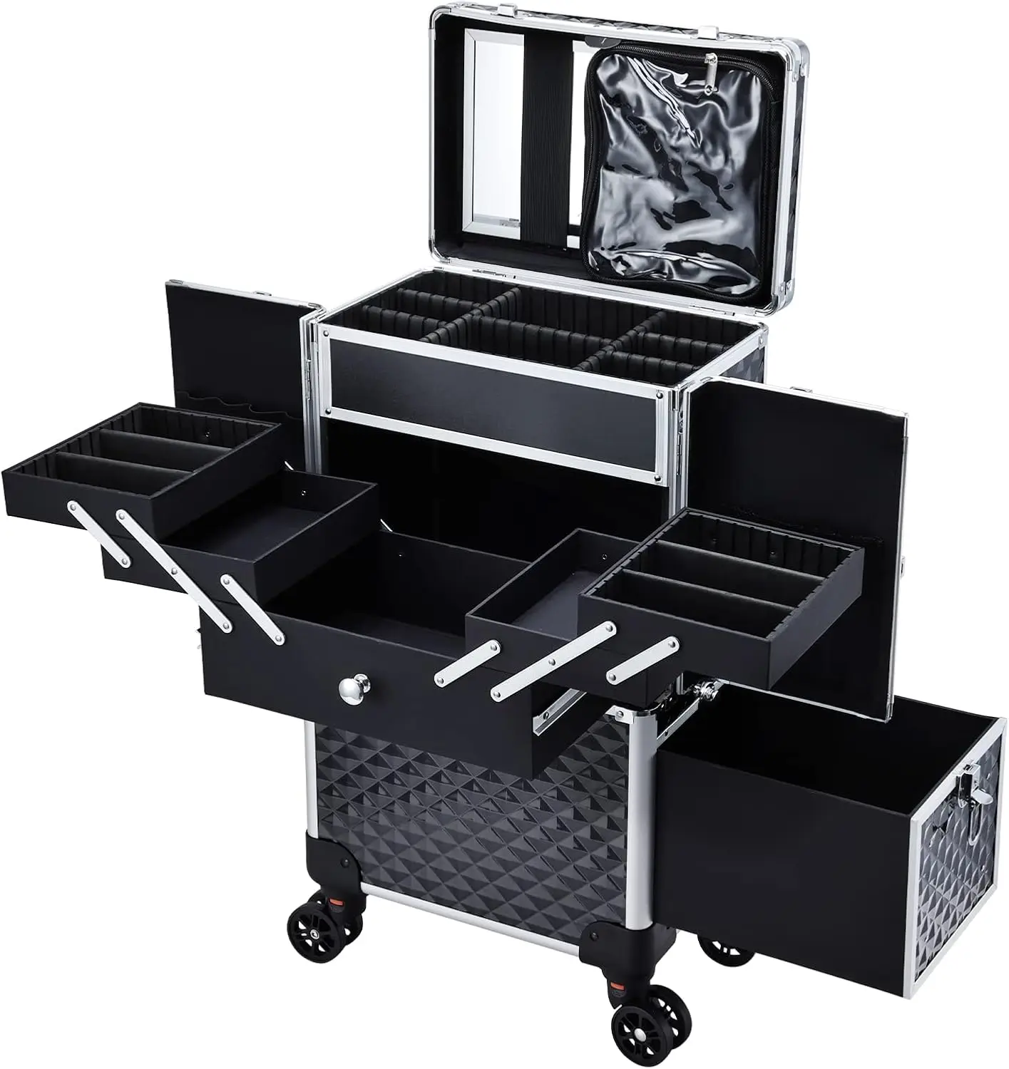 Professional Makeup Artist Rolling Cosmetic Storage Case