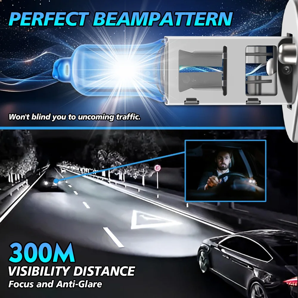 2/4개입 H1 100W 자동차 할로겐 헤드라이트 전구 12V 초고휘도 안개등 30000LM 6000K 백색 자동차 라이트 1:1 미니 사이즈 간편 장착