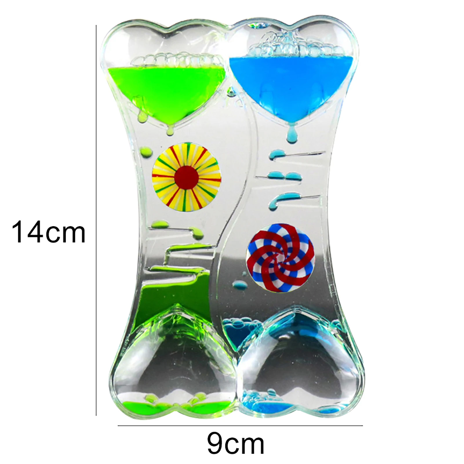 Liquid Hourglass Timer Double Heart Liquid Motion Hourglasses Bubble Drip Oil Hourglass Timer Clock Kids Toy Gift sand timer liquid hourglass timer colored hourglass