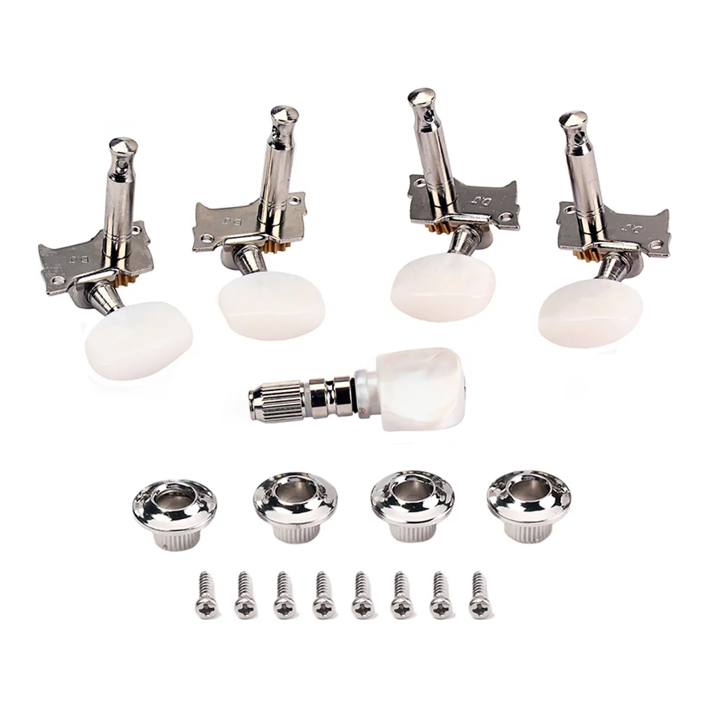 

5pcs Banjo Machine Heads Tuning Pegs Tuners Keys with 4 Bushings for Banjo Guitar Bass HA103 (Silver)