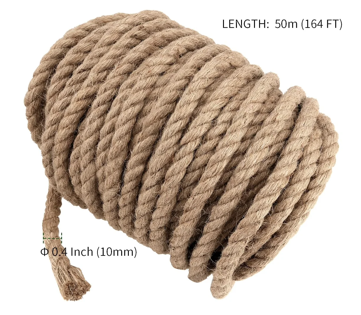 Jute Rope 10/20/30/40/50M 10mm Natural Jute Twine Hemp Rope For DIY Arts Crafts Gardening Bundling Home Decoration