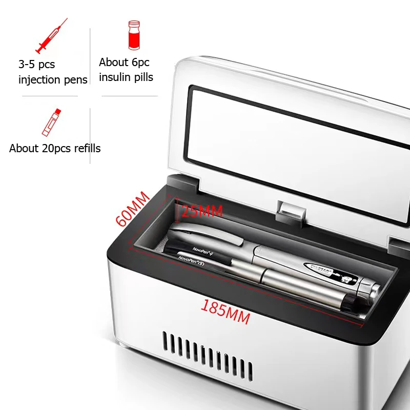 Insulin Refrigerator Car Fridge Portable Drug Cold Box Temperature Adjustable Medicine Syringe Cooling Storage Container camping refrigerator
