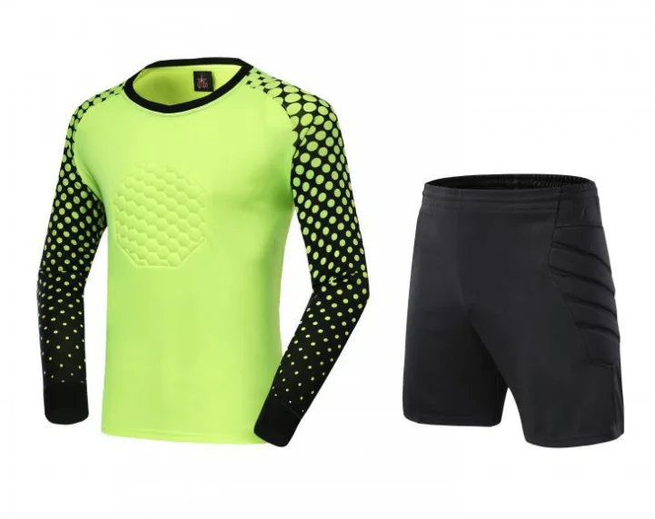 2PCS Football Goalkeeper Suit Kits Adult Training Pants Shorts Jersey Kit Soccer Clothes Set Sports Competition Team Uniform