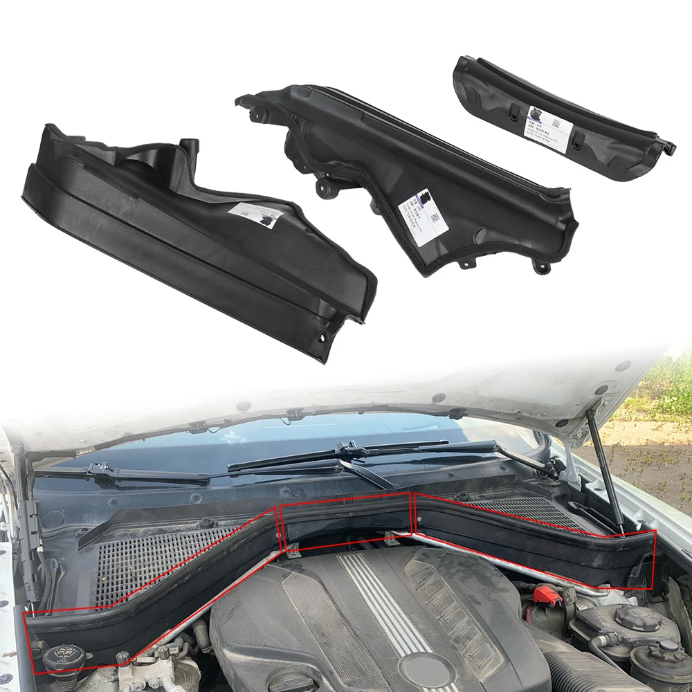 Paravento Superiore Per Motore BMW X5 E70 (2006-2013) E X6 E71/E72 – Kit 3 Pezzi OEM 51717169419, 51717169420, 51717169421