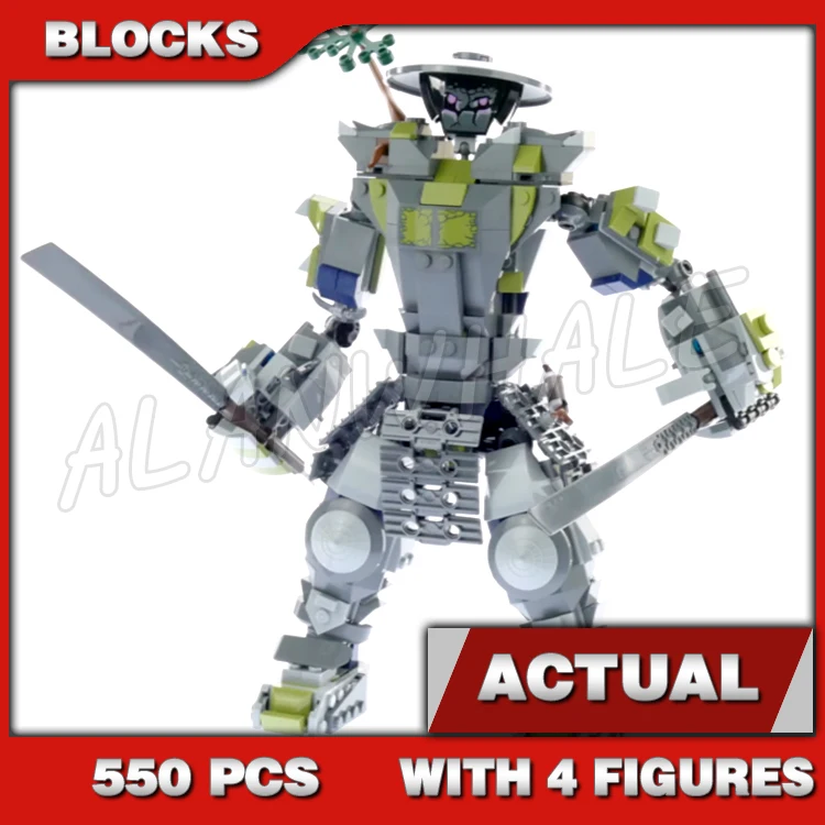 

550pcs Shinobi Oni Titan Samurai Mech Harumi Lord Disc Shooter Posable Arms 10937 Building Block Sets Compatible With Model