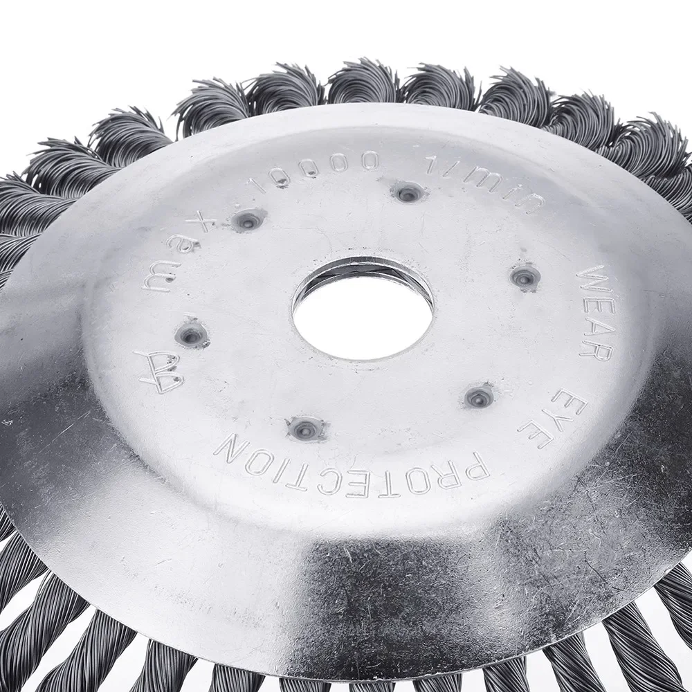 잔디깎이용 먼지 제거용 잔디판 회전식 엣지 헤드 6인치, 강철 와이어 트리머 헤드 잔디 브러시 커터