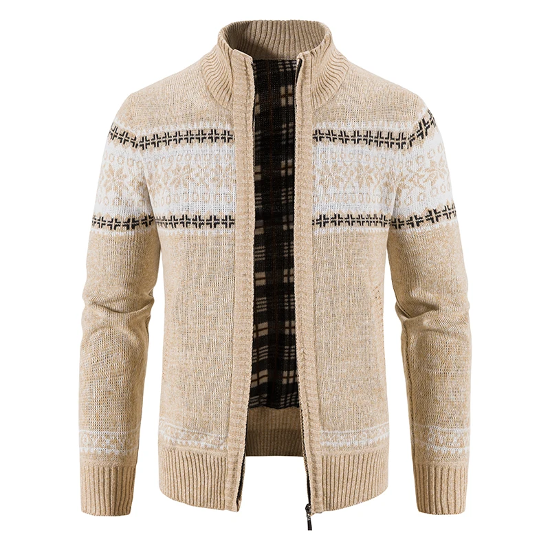 Winter Men's Fleece Cardigan Christmas Knit Sweater Coat Business Casual Jacket Male Wool Cashmere Clothing fleece cardigan sweater coats knitted sweater coat knitted cardigan
