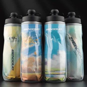 610ml Insulated Bike Water Bottle with Dust Cover Outdoor Sports Cup Keep Water Cooler Cycling Water Bottle Cycling Equipment 2