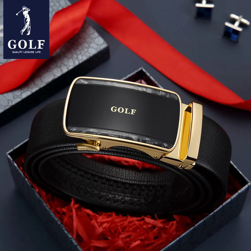 

GOLF genuine leather belt for men's top layer cowhide versatile leather fashionable belt with automatic buckle belt