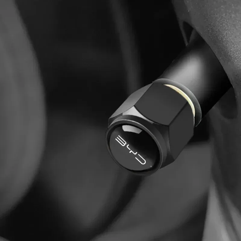For BYD Atto 3 Yuan Plus Song Plus Tang Han TAN Seal Dolphin Etc. Car Wheel Tire Air Valve Caps Stem Cover with Logo Accessories