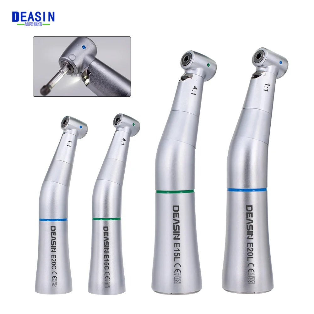 

Dental E20L /E15L Contra Angle Low Speed Handpiece Blue Rings Green Rings KV 1:1 4:1 With / None Optic Fiber Dentistry Tools