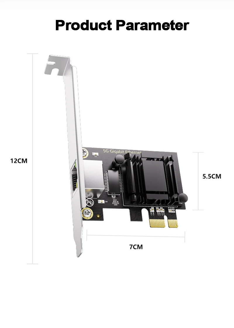 기가비트 이더넷 PCI 익스프레스 네트워크 카드, 데스크탑용 5G PCIe to RJ45 네트워크 카드, RTL8126 칩, 10, 100, 2500, 5000Mbps, 1Gbps, 5Gbps